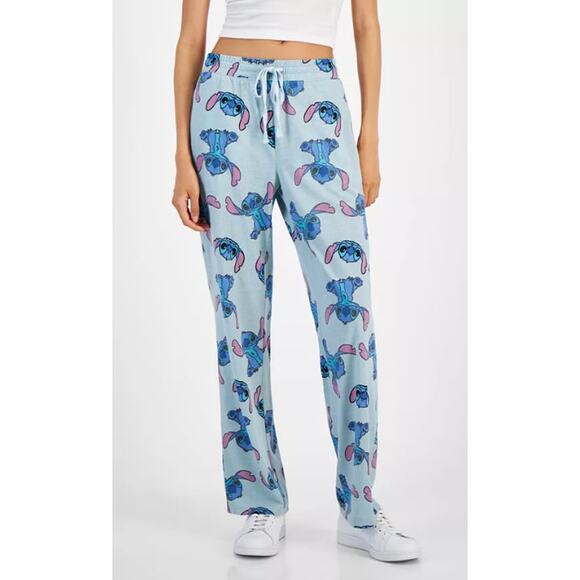 NEW Macy's Disney Stitch Drawstring Lounge Pants Size Small Blue Lilo Pajama Pjs - Picture 1 of 11